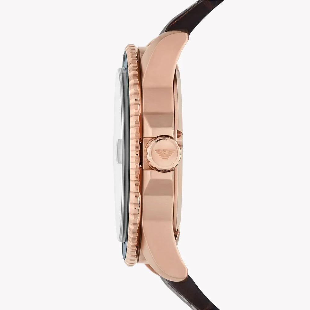 Emporio Armani Men's Rose Gold Watch, Blue Dial | Ar11556 by i-watch