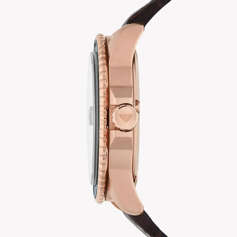 Emporio Armani Men's Rose Gold Watch, Blue Dial | Ar11556 by i-watch