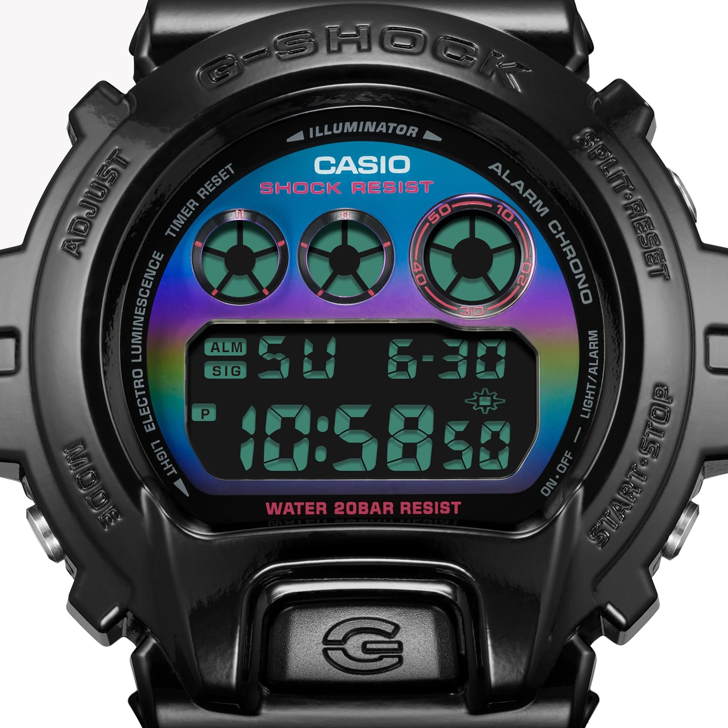 CASIO G-SHOCK DW-6900RGB-1 OVERSIZE - VIRTUAL BLACK RAINBOW SERIE Men's Watch