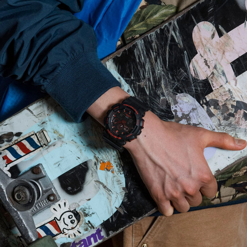 G-Shock Men's Black Resin Watch, Digital Display | Ga-100bnr-1adr by i-watch