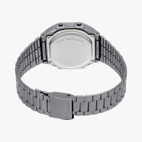Casio Unisex Dark Gray Resin Watch, Stainless Steel Band | A168wgg-1adf by i-watch