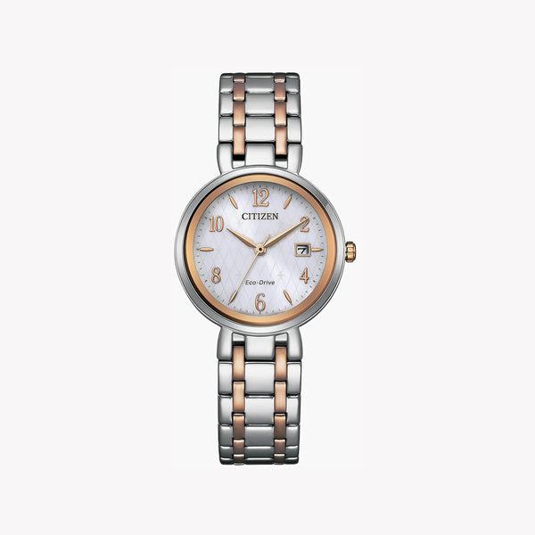 Citizen Women's Silver & Gold Watch, White Dial | Ew2696-84a by i-watch