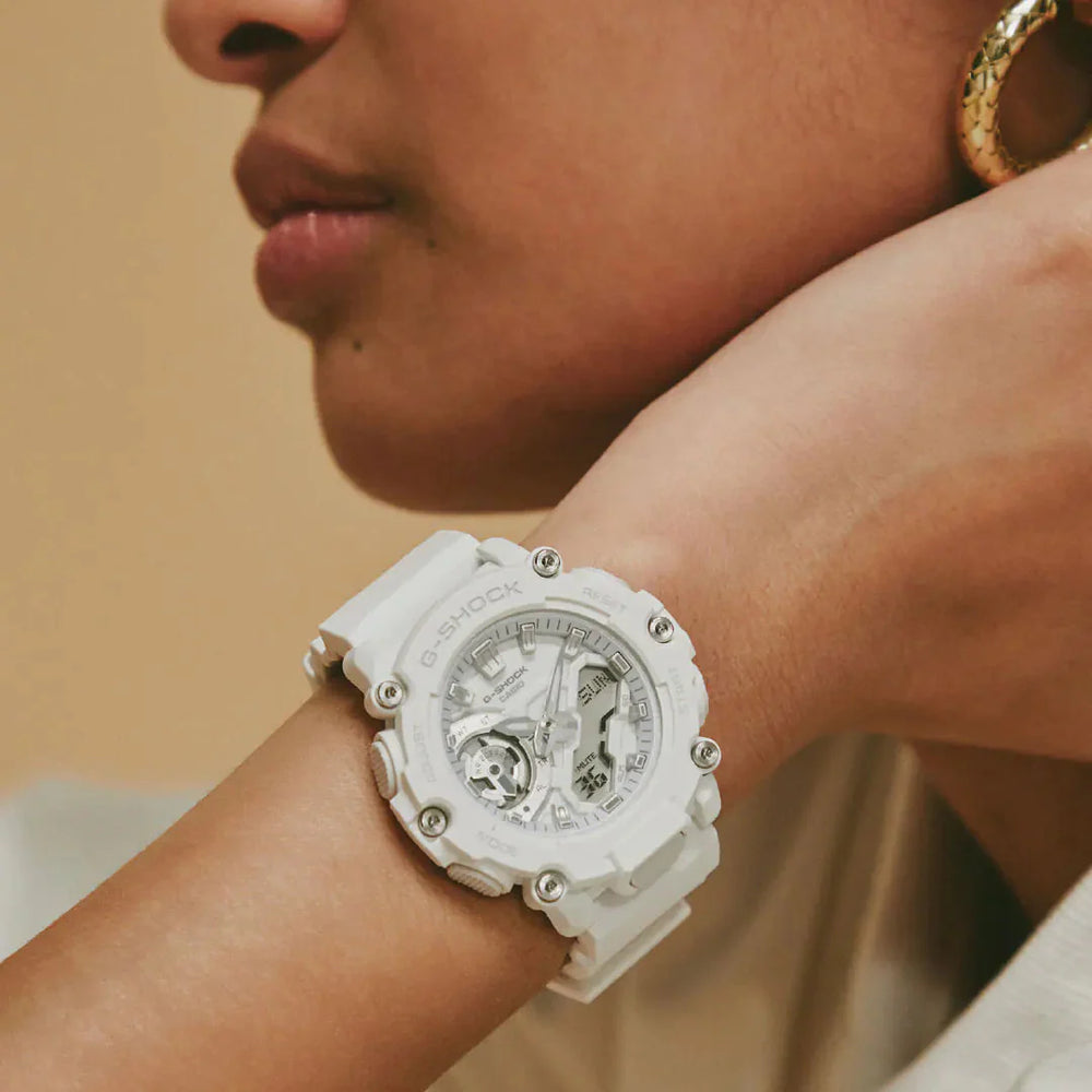 G-Shock Unisex White Resin Watch, Digital Dial | Gma-S2200m-7adr by i-watch