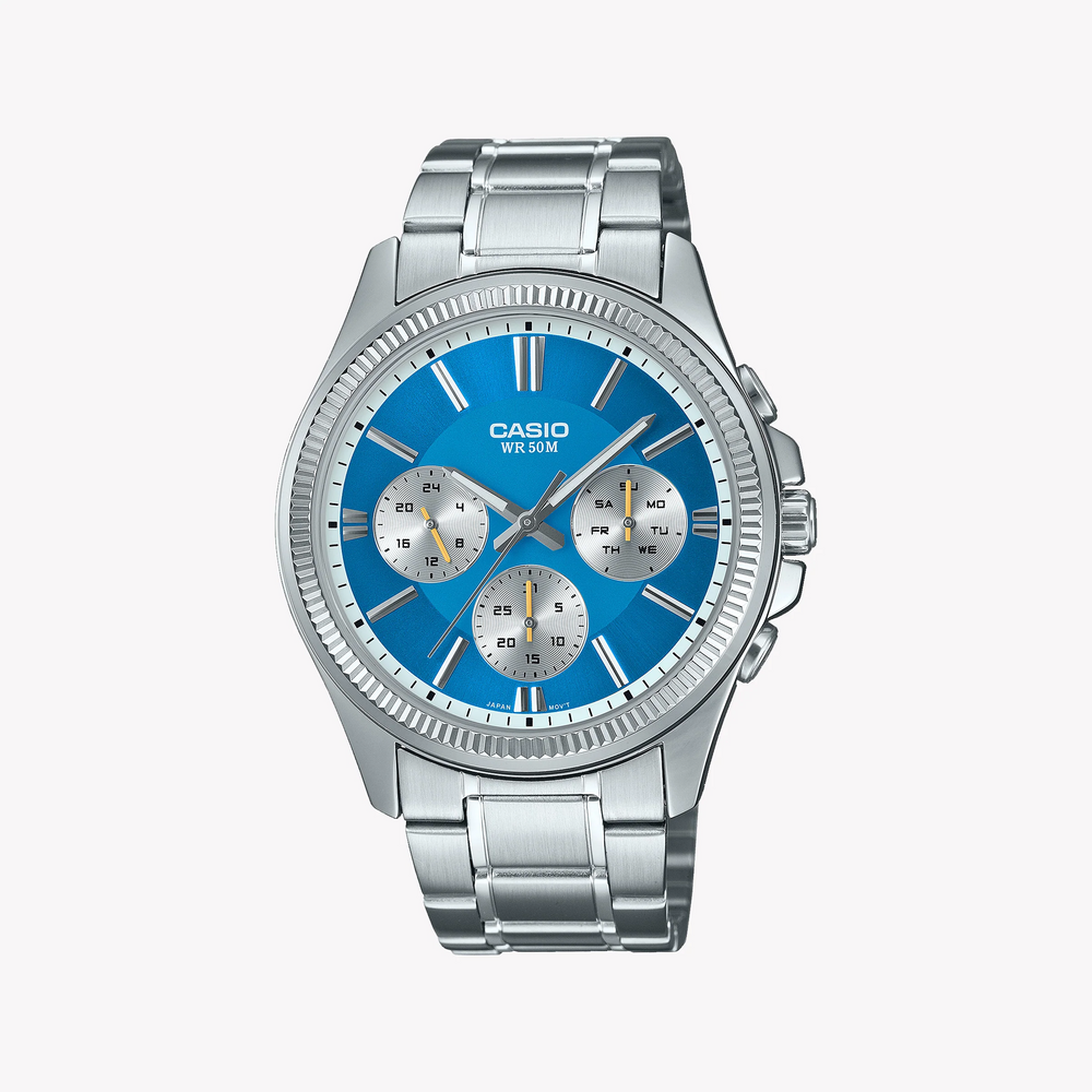 Casio Men's Stainless Steel, Blue Dial | Mtp-1375d-2a2v by i-watch