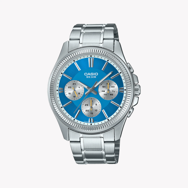 CASIO MTP-1375D-2A2V - LIMITLESS ADVENTURE MEN'S WATCH WITH BLUE DIAL & STAINLESS STEEL BAND-i-Watch-3