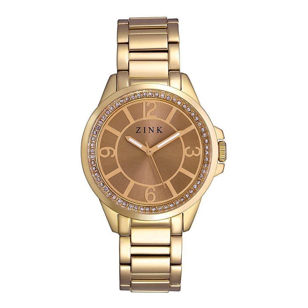 Zink Women's Watch With Gold Stainless Steel Case And Gold Stainless Steel Band by i-watch