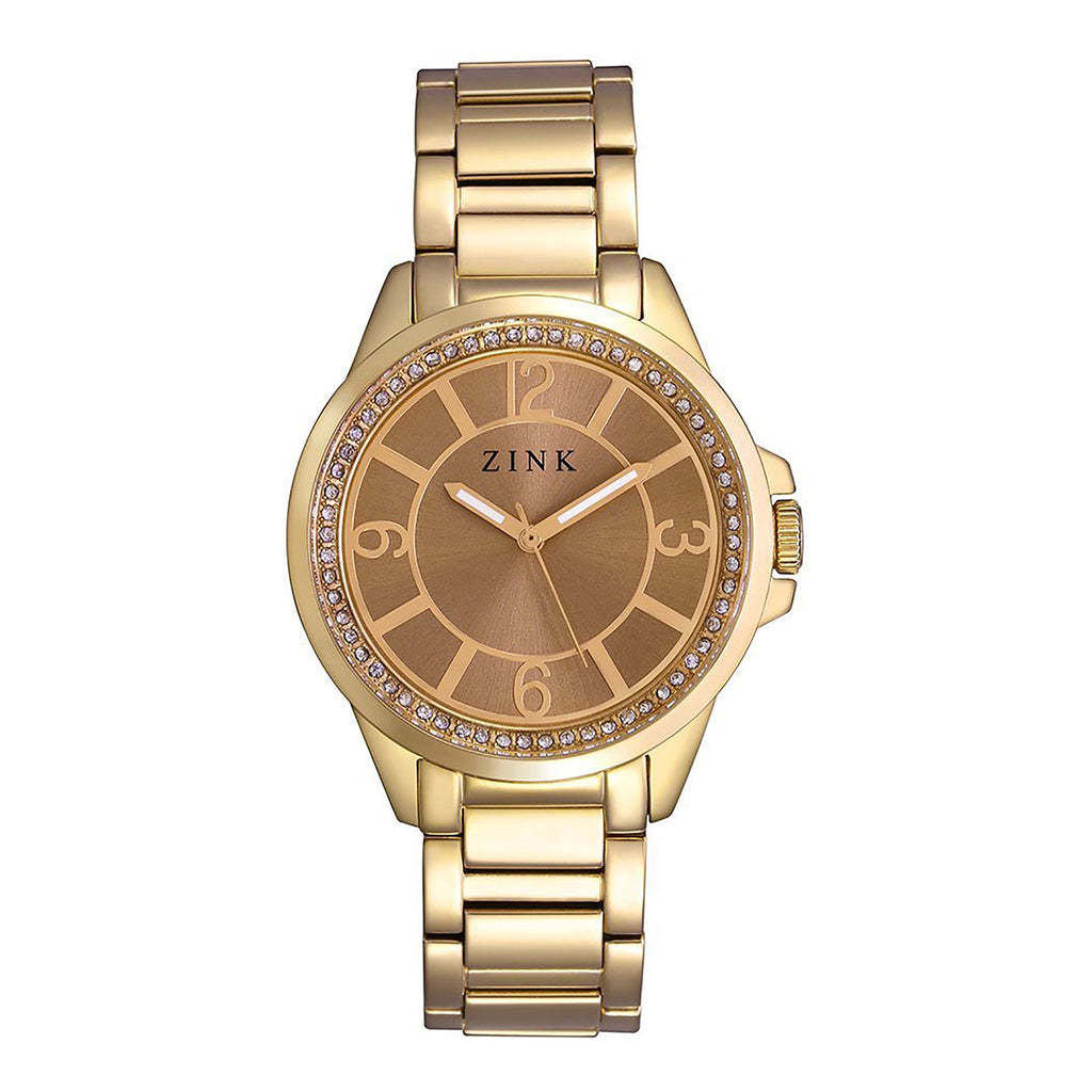ZINK Women's Watch with Gold Stainless Steel Case and Gold Stainless Steel Band