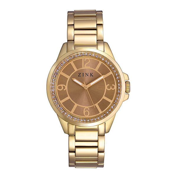 Zink Women's Watch With Gold Stainless Steel Case And Gold Stainless Steel Band by i-watch