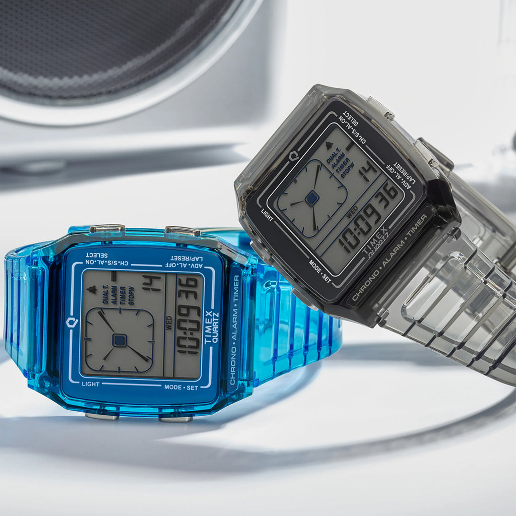 Timex Unisex Blue Resin Watch, Transparent Blue | Tw2w45100