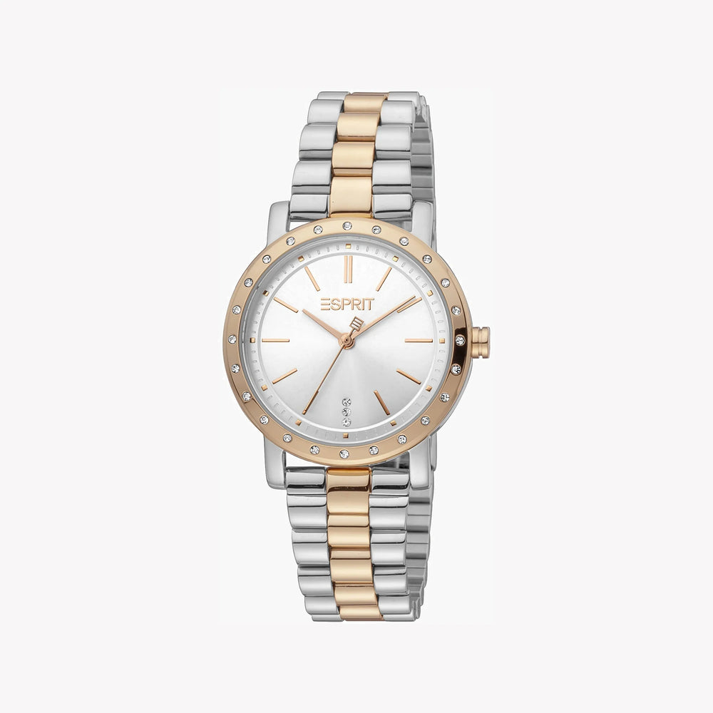 Esprit Women's Silver & Rose Gold Watch, Silver Dial | Es1l020m0015 by i-watch