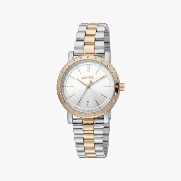 Esprit Women's Silver & Rose Gold Watch, Silver Dial | Es1l020m0015 by i-watch