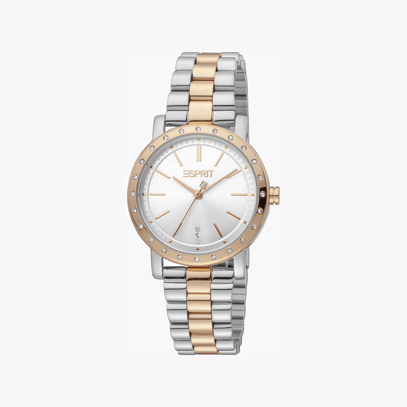 Esprit Women's Silver & Rose Gold Watch, Silver Dial | Es1l020m0015 by i-watch