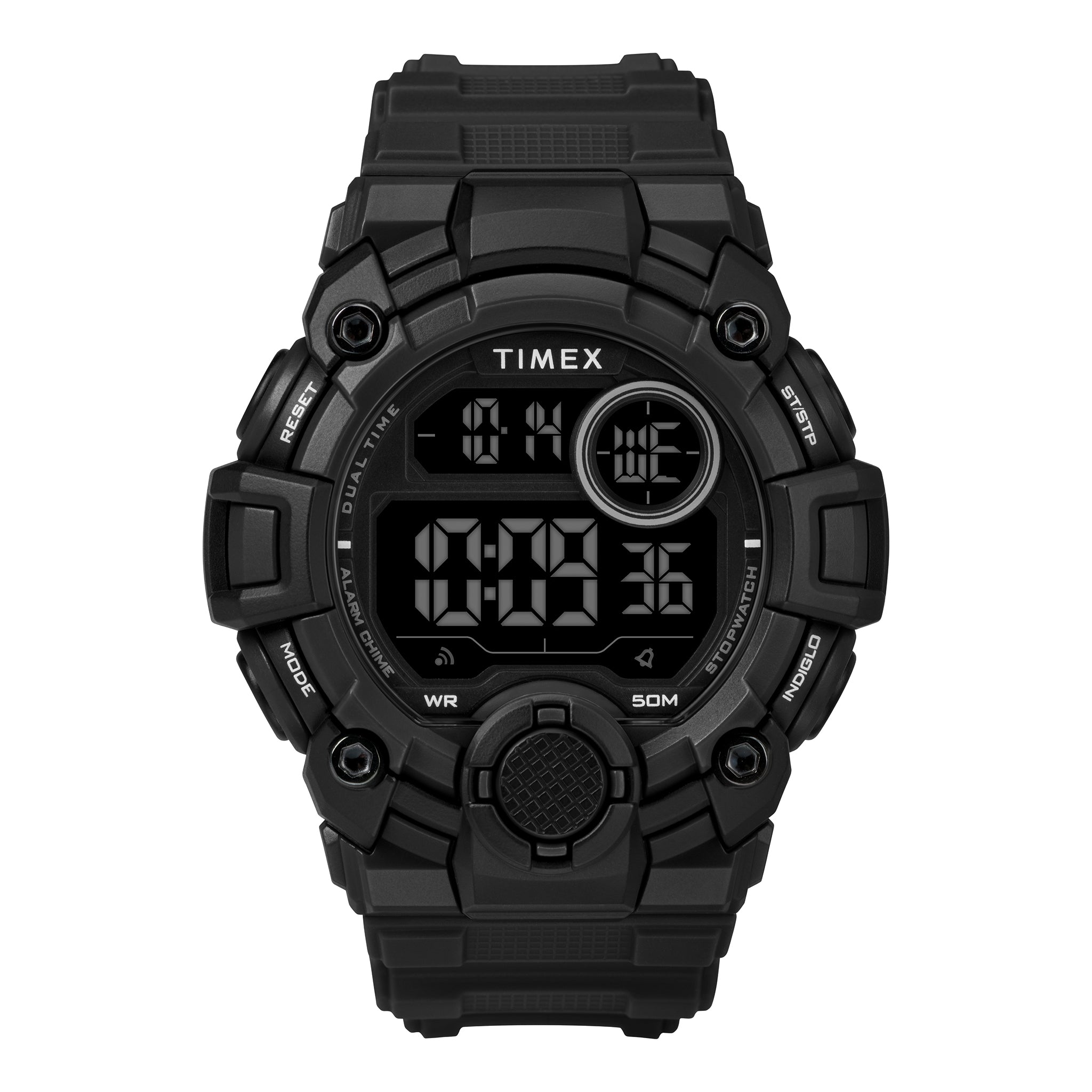 TIMEX DGTL A-GAME TW5M27400 - MEN'S BLACK RESIN DIGITAL WATCH WITH INDIGLO LIGHT