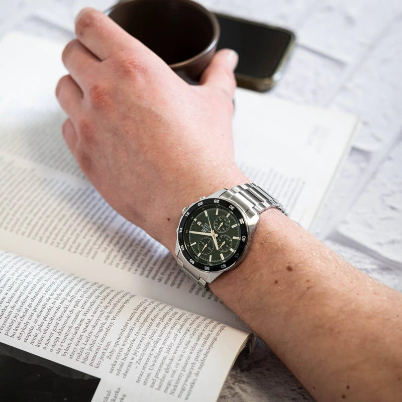 Edifice Men's Stainless Steel Green Dial Watch | Efr-526d-3avuef by i-watch