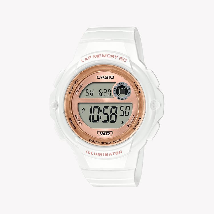 CASIO LWS-1200H-7A2VDF SPORTY ELEGANCE - UNISEX TIMEPIECE WITH WHITE RESIN BAND AND DIGITAL DISPLAY