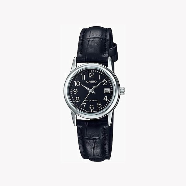 Casio Women's Black Leather Watch, Stainless Steel | Ltp-V002l-1b by i-watch