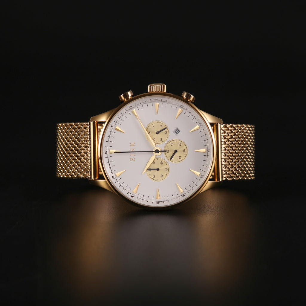 Zink Men's Gold Stainless Steel Analog Watch | Zk127g2ms-T9