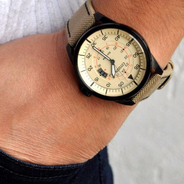 CITIZEN AW1365-19P ECO-DRIVE - MODERN BLACK & BEIGE MEN'S TIMEPIECE-i-Watch-4