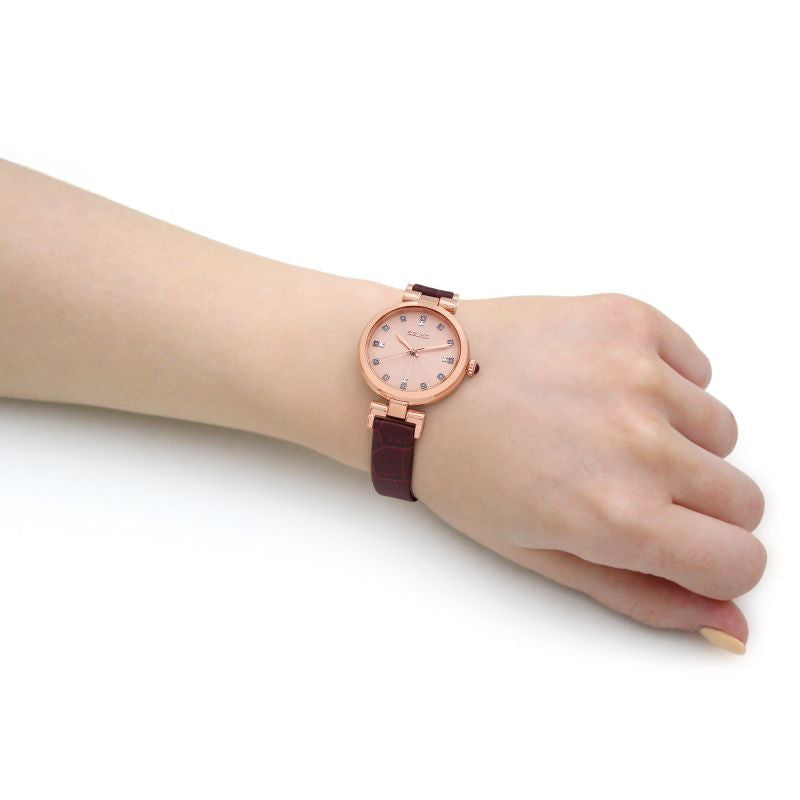 SEIKO SRZ548P1 Women's Rose Gold Watch with Leather Band-i-Watch-2