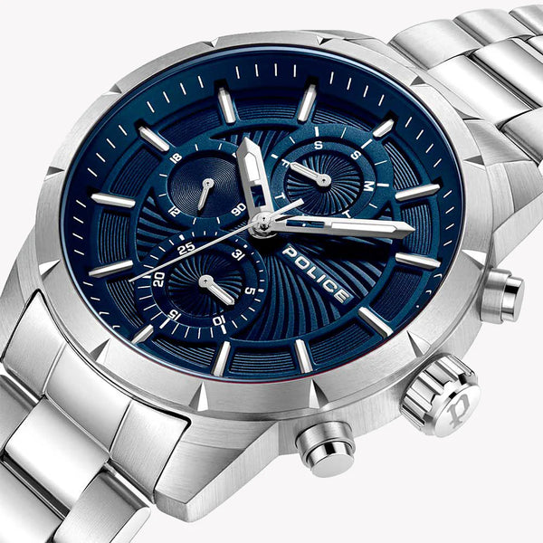 Police Men's Silver Watch, Blue Dial | Pewjk2227104 by i-watch