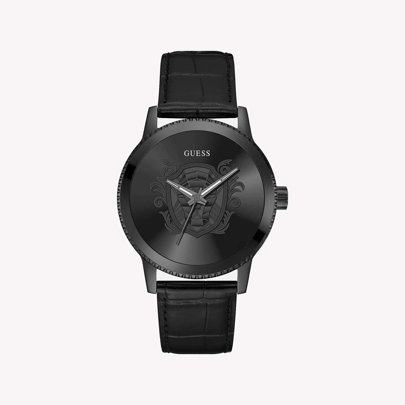 Guess Men's Black Stainless Steel Watch, Leather Band | Gw0566g2 by i-watch