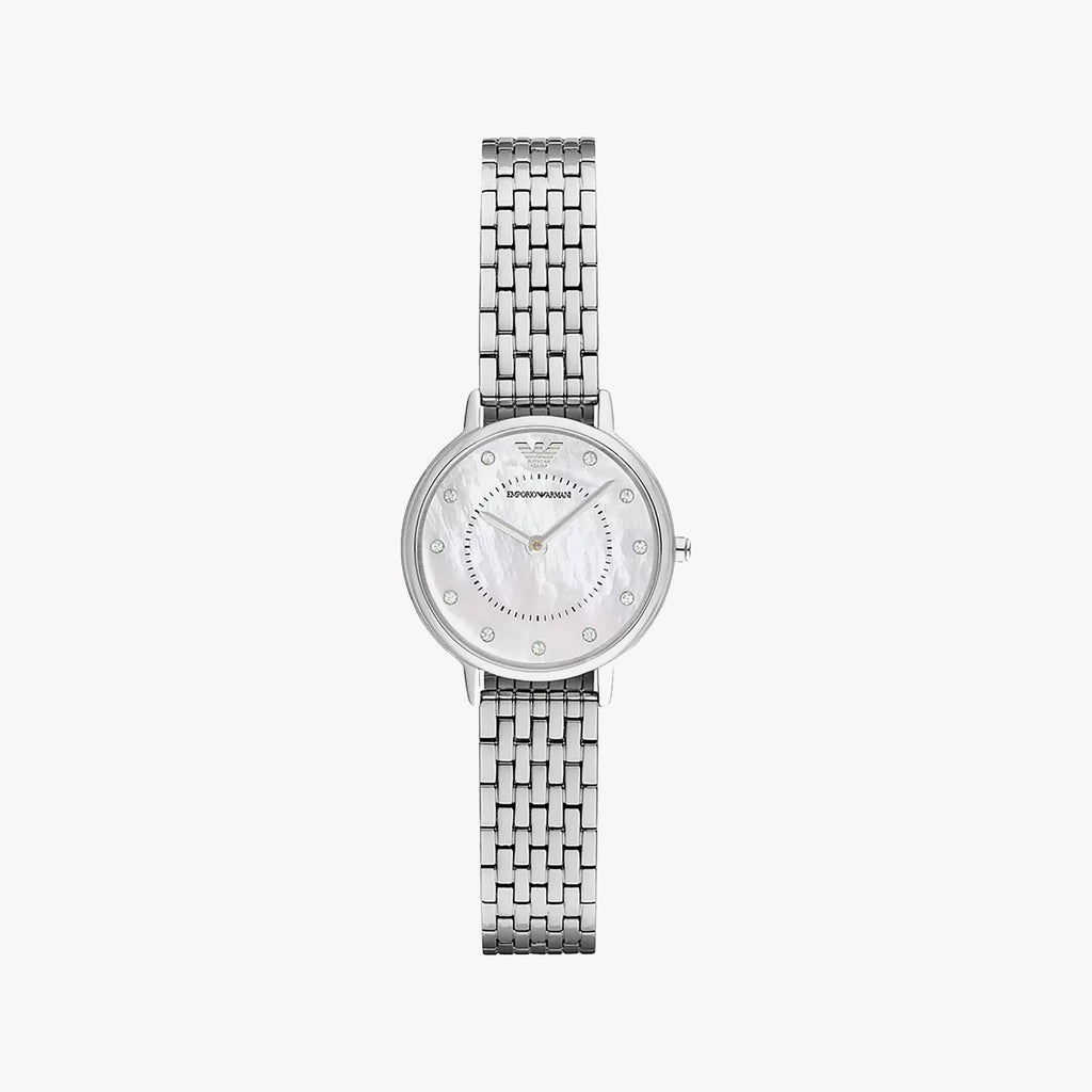 EMPORIO ARMANI AR2511 - ELEGANT SILVER STAINLESS STEEL WOMEN'S WATCH WITH MINIMALIST DIAL
