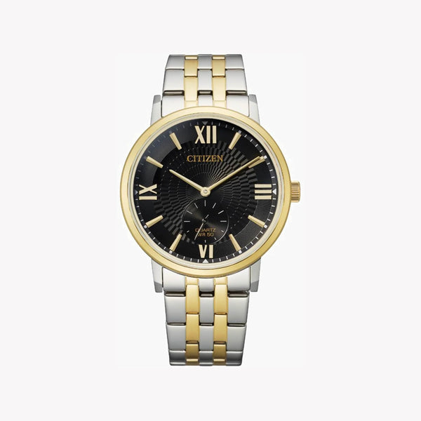 Citizen Men's Silver & Gold Watch, Black Dial | Be9176-76e by i-watch