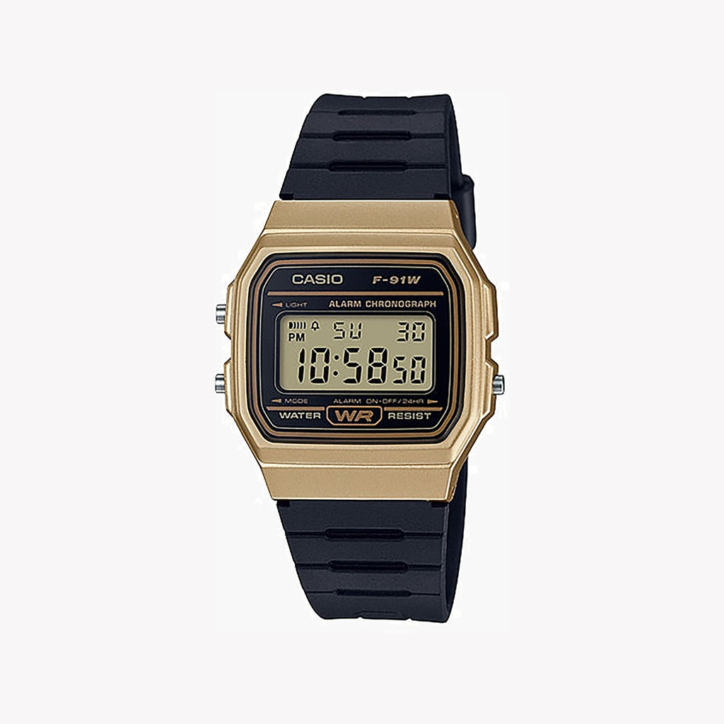 CASIO F-91WM-9A ADVENTURE TIMEKEEPER - STYLISH GOLD & BLACK DIGITAL WATCH for Men-i-Watch-4