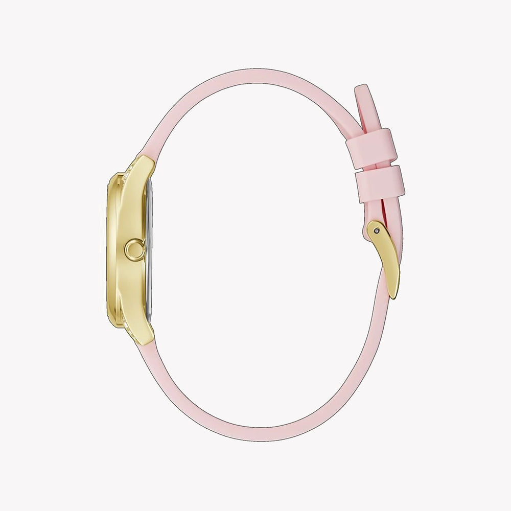 Guess Women's Pink Silicone Watch, Gold Case | Gw0356l2 by i-watch