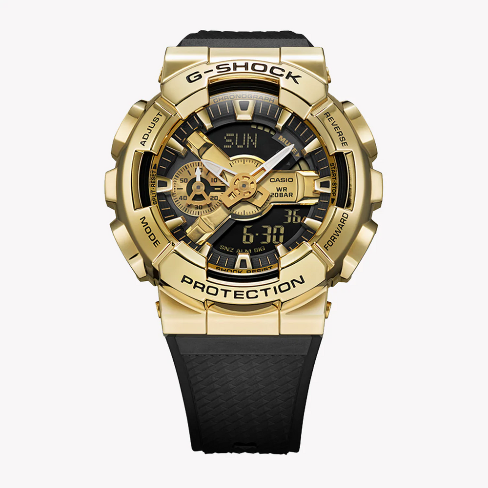 G-Shock Men's Gold & Black Watch, Resin Band | Gm-110g-1a9dr by i-watch
