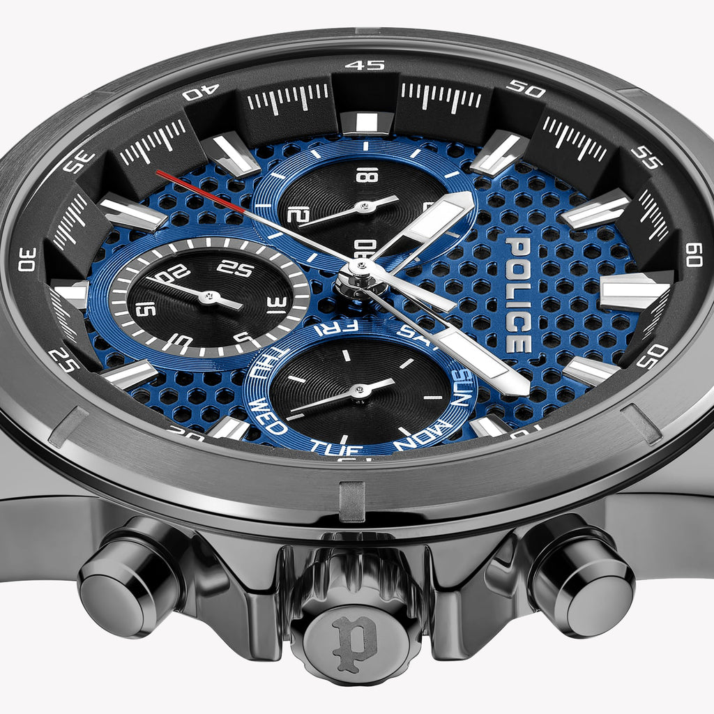 POLICE PEWGK2204105 ELEGANT STAINLESS STEEL TIMEPIECE - SOPHISTICATED MEN'S WATCH with BLUE DIAL & GREY BAND-i-Watch-3