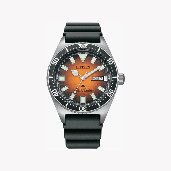 Citizen Ny0120-01z Bold Dynamo - Men's Automatic Watch With Orange Dial & Iso Diver Certification by i-watch
