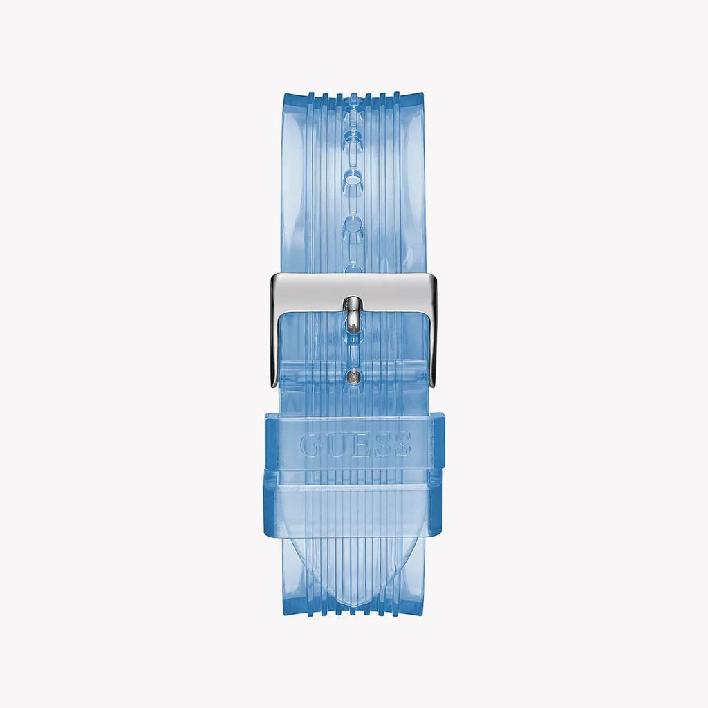 GUESS GW0409L1 - VIBRANT BLUE ELEGANCE - Women's Stylish Watch with Silicon Band and Sleek Silver Case-i-Watch-3