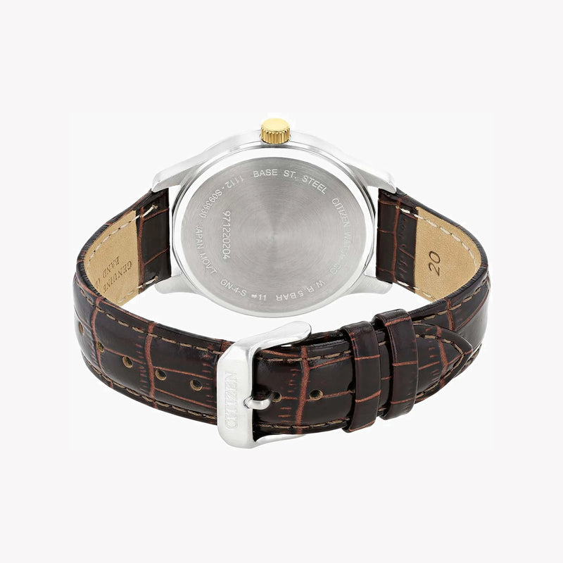 Citizen Men's Silver Stainless Steel, Brown Leather | Bi1054-04a by i-watch