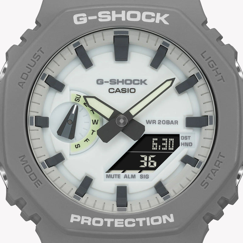 Casio Men's Grey Carbon & Resin Watch, White Dial | Ga-2100hd-8aer by i-watch