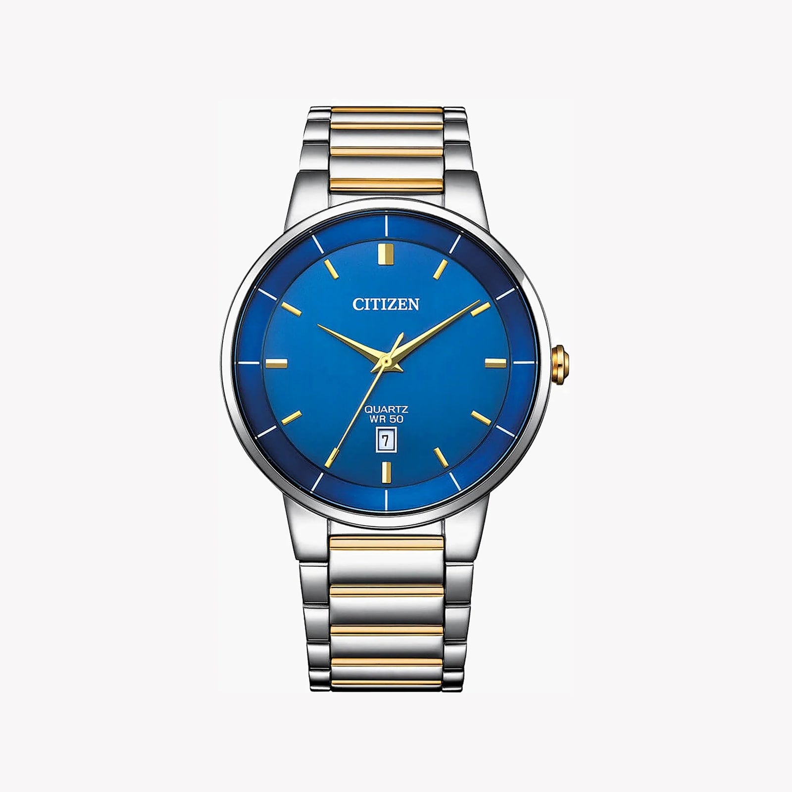 Citizen Men's Silver & Gold Watch, Blue Dial | Bi5124-50l by i-watch