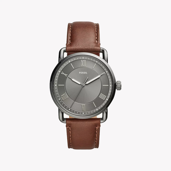 Fossil Men's Gray Stainless Steel Watch, Brown Leather Strap | Fs5664 by i-watch