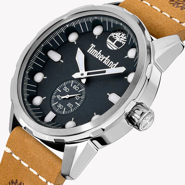 Timberland Men's Brown Leather Watch, Silver Case | Tdwga0028501 by i-watch