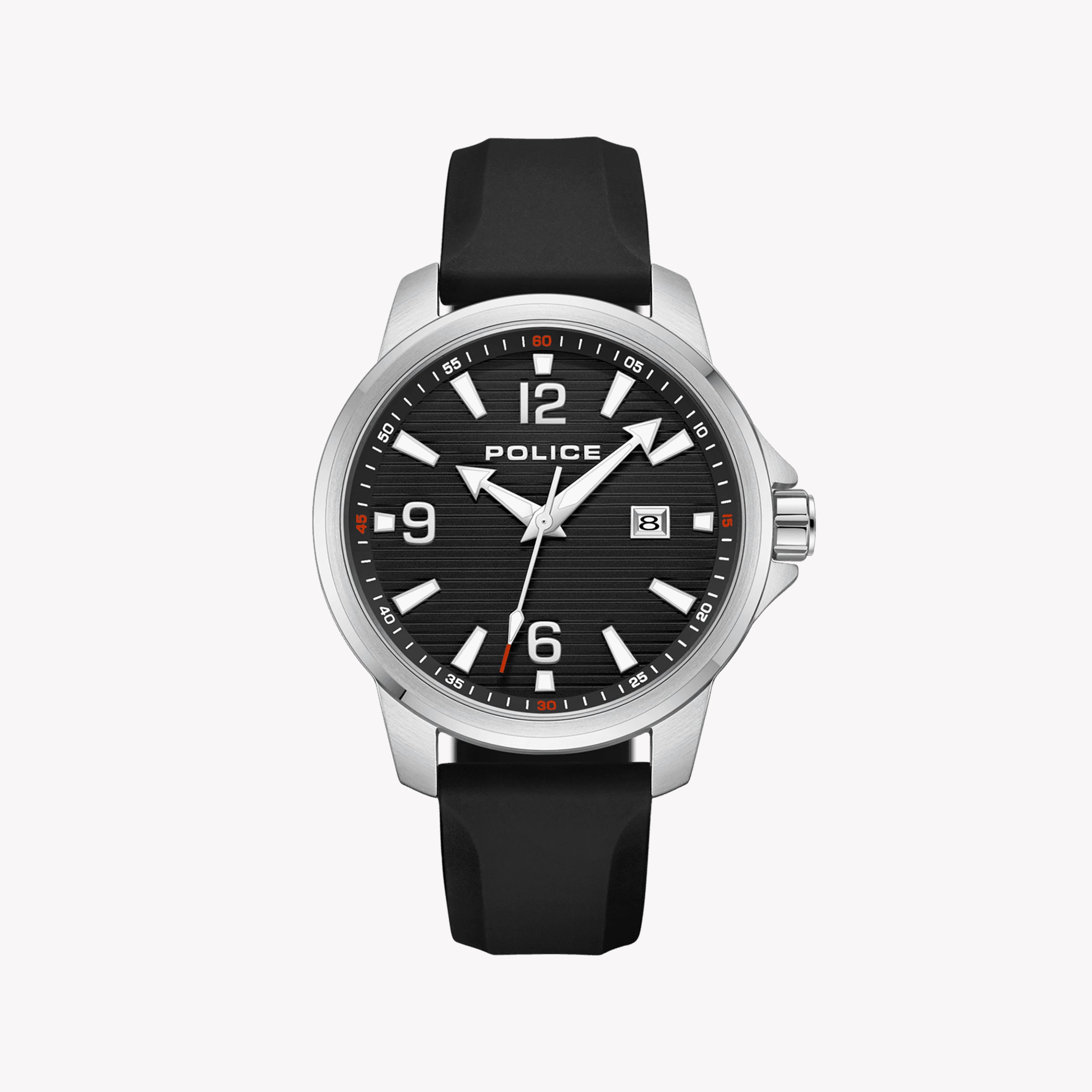 POLICE PEWJN0020903 - ELEGANT STRIKER MEN'S WATCH with Silver Case & Bold Black Dial