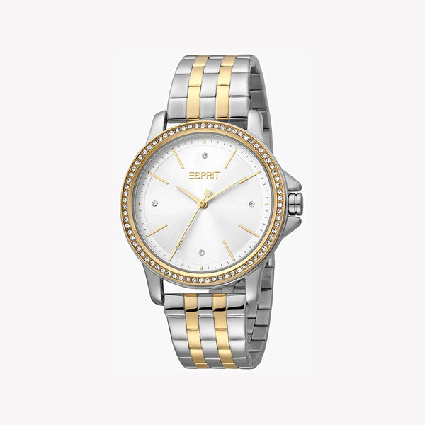 Esprit Women's Silver & Gold Stainless Steel Watch, Silver Dial | Es1l034m0025 by i-watch