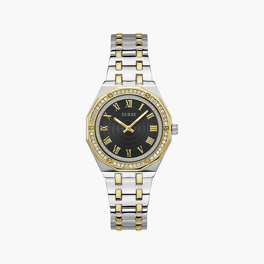 Guess Watches Women's Silver/Gold Timepiece, Black Dial | Gw0770l4 by i-watch