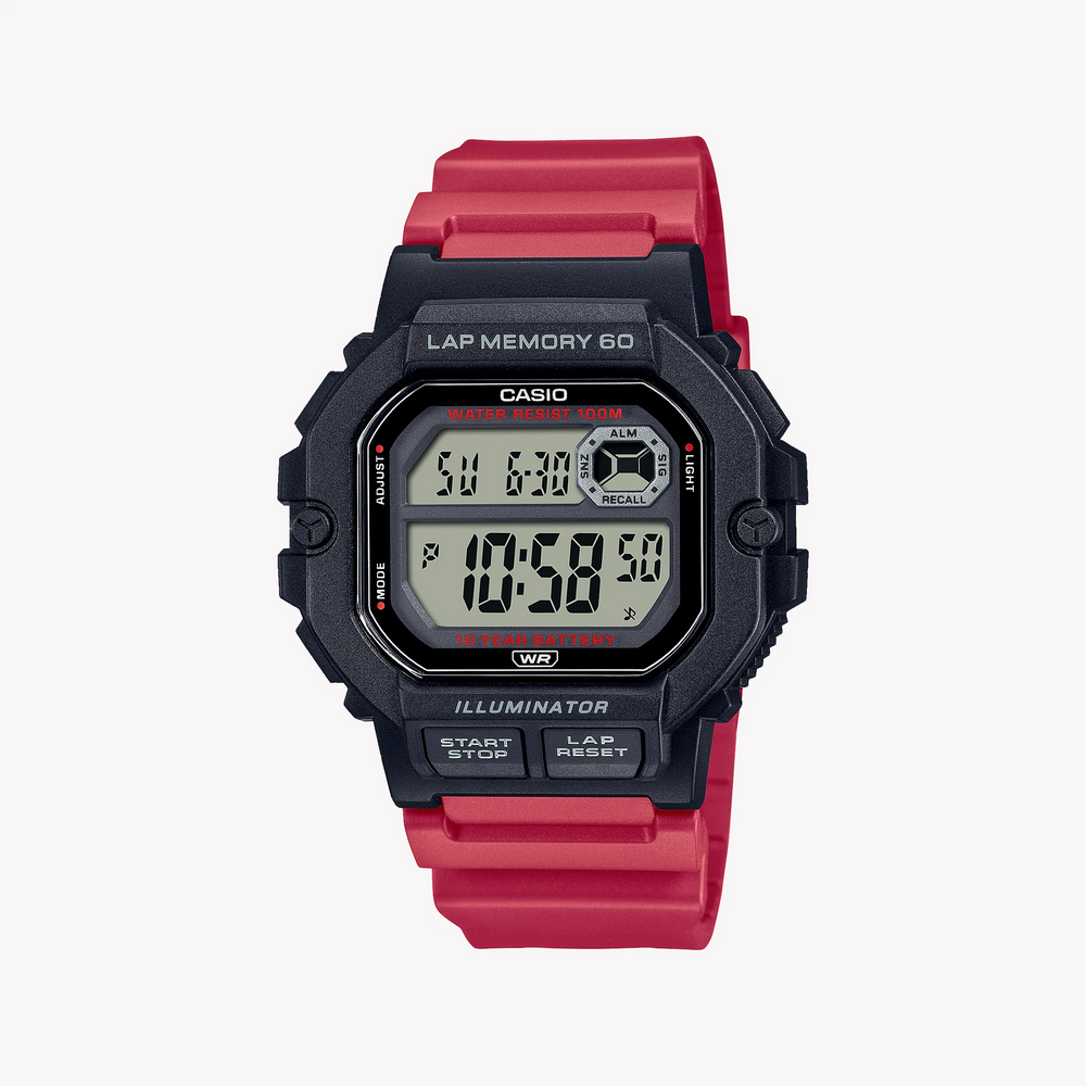 Casio Ws-1400h-4avdf Adventure Timekeeper - Bold Black & Red Men's Watch by i-watch