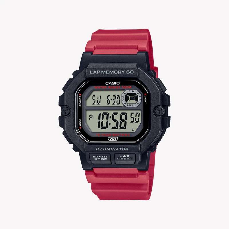 Casio Ws-1400h-4avdf Adventure Timekeeper - Bold Black & Red Men's Watch by i-watch