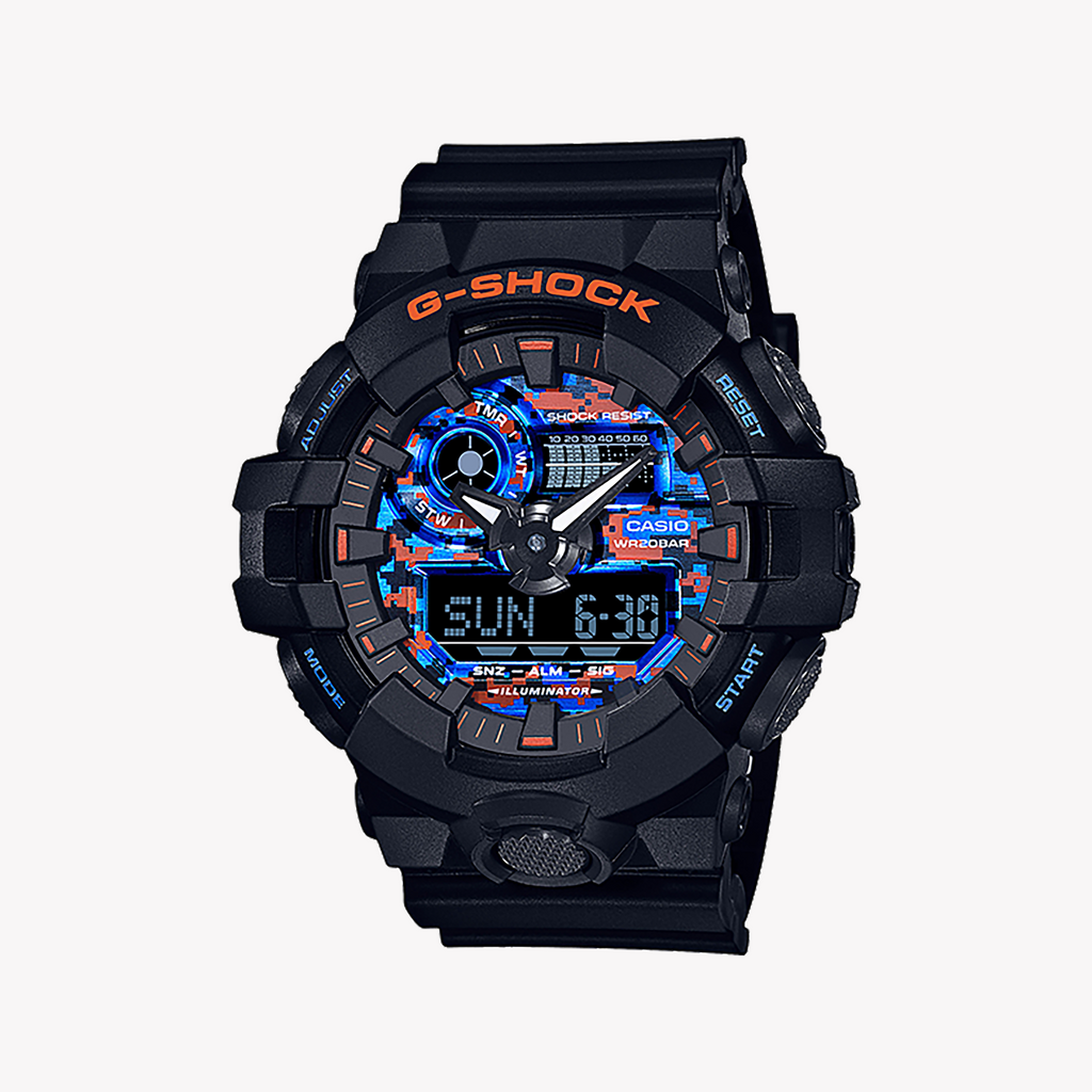 CASIO G-SHOCK GA-700CT-1ADR - RUGGED URBAN ELEGANCE MEN'S WATCH with Black Resin Band & Digital Dial