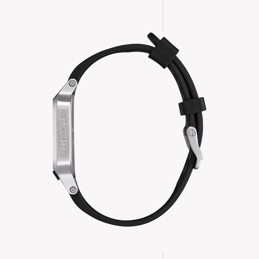 NIXON A1320-130 BOLD DYNAMIC - MODERN MEN'S WATCH WITH BLACK RUBBER CASE & SILVER BAND-i-Watch-2