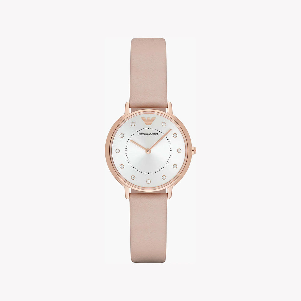 Emporio Armani Women's Rose Gold Watch, Beige Leather | Ar2510 by i-watch