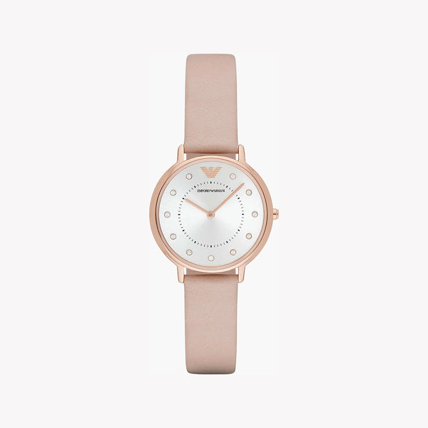 Emporio Armani Women's Rose Gold Watch, Beige Leather | Ar2510 by i-watch