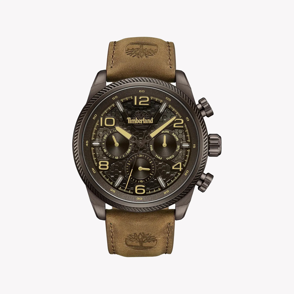 Timberland Men's Brown Leather Watch, Stainless Steel | Tdwgf0028706 by i-watch