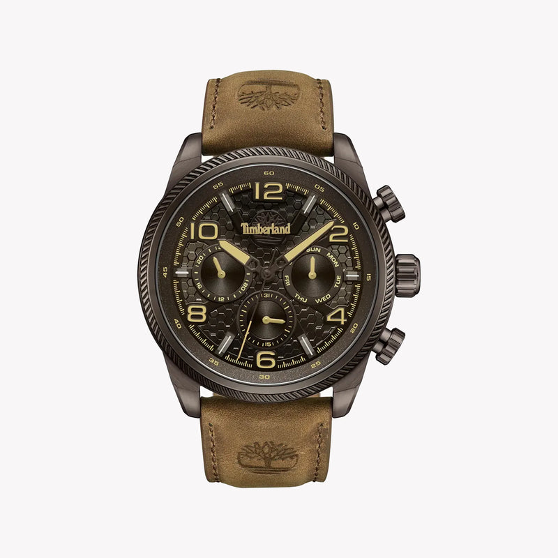 Timberland Men's Brown Leather Watch, Stainless Steel | Tdwgf0028706 by i-watch
