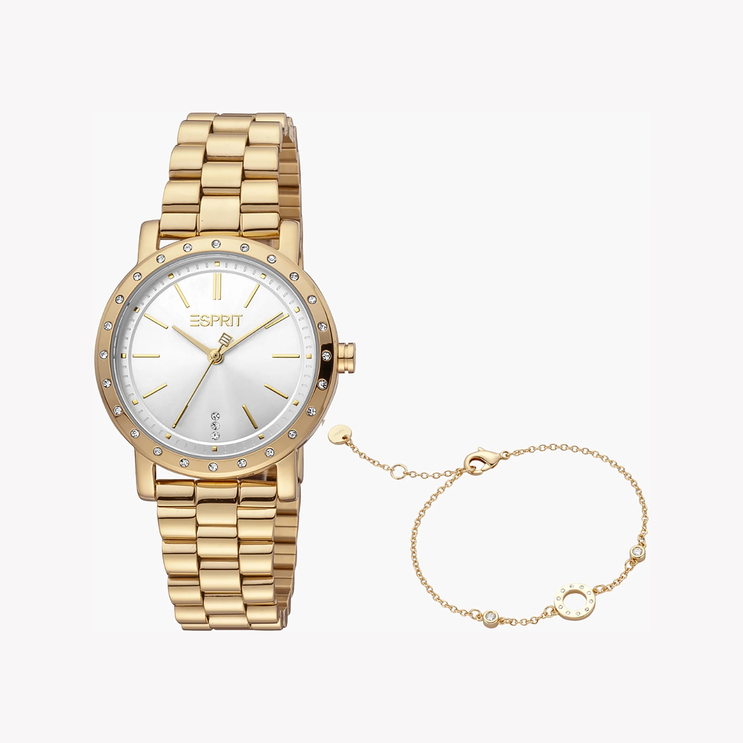 ESPRIT Women's Watch with Gold Stainless Steel Case and Gold Stainless Steel Band